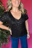 Z Supply: Marbella Sequin Top - Black