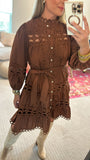 Southern Belle Lace Dress - Brown