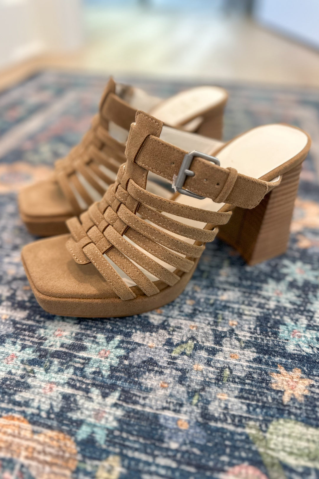 The Rome Basket Weave Heel - Khaki