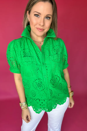 Green Goddess Lace Blouse