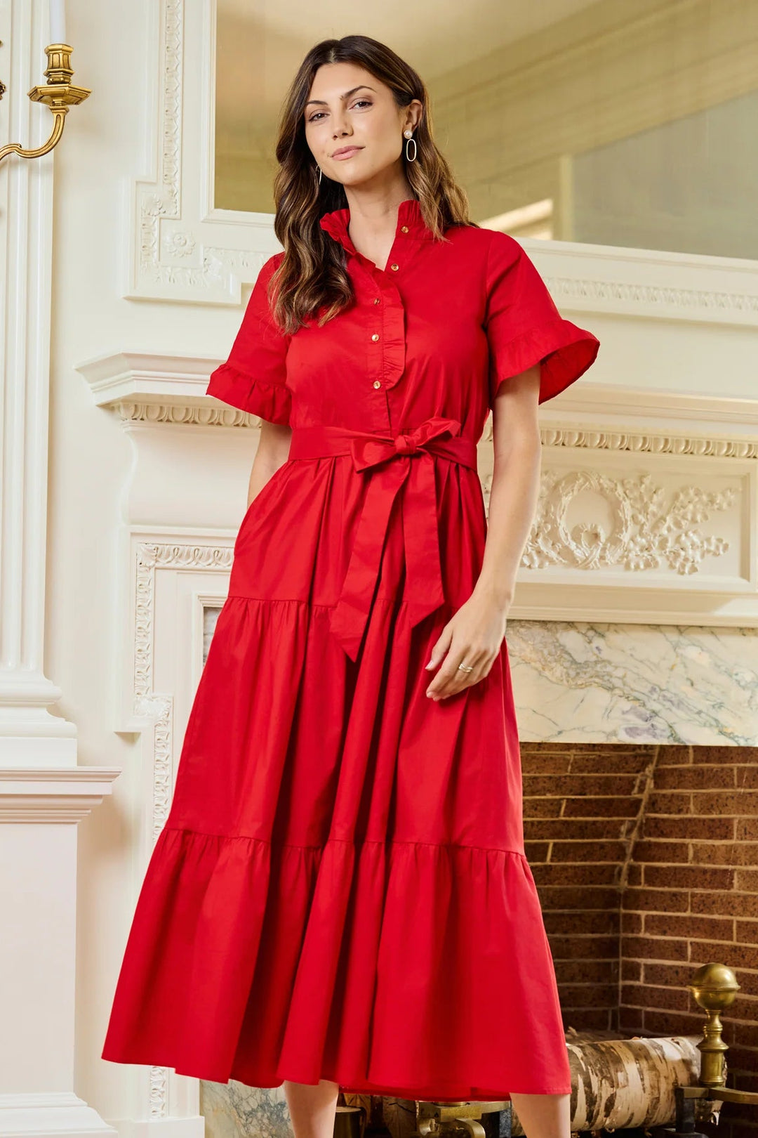 Mary Square: Kate Dress - Festive Red