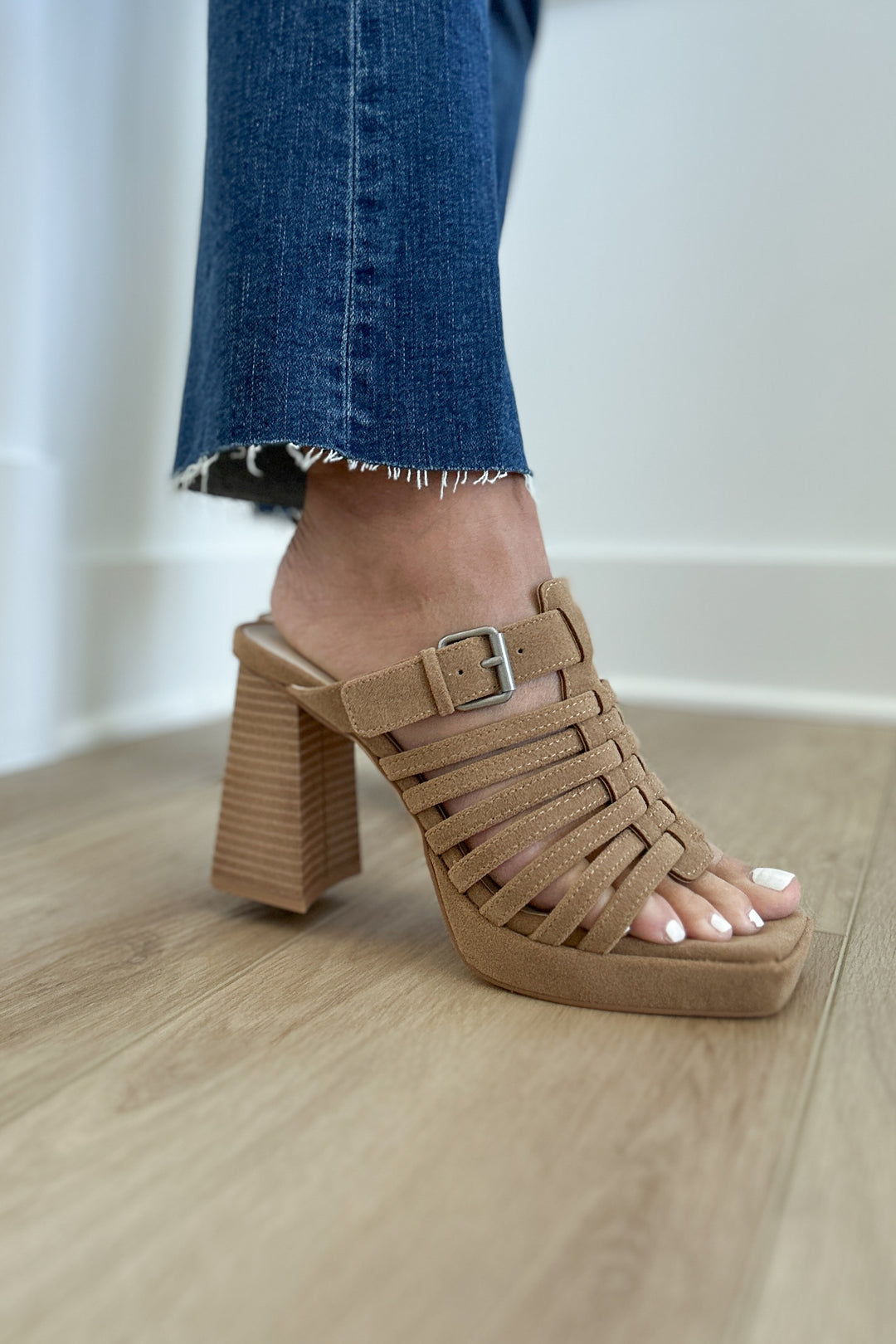 The Rome Basket Weave Heel - Khaki