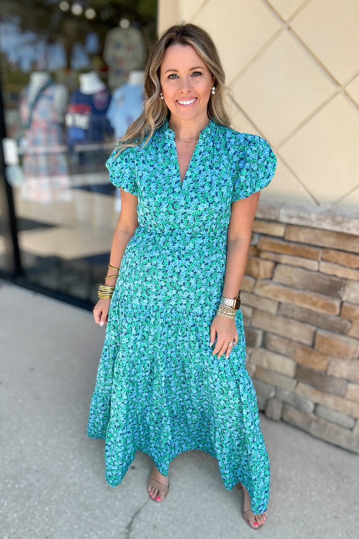 Tomorrow Is Calling Floral Midi Dress - Navy Print