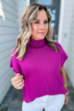 So Poised Mock Neck Sweater - Magenta