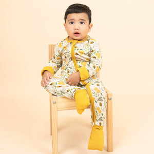 Happy Honey Bees Bamboo Convertible Baby Pajamas