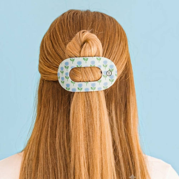 Blue Marigold | Medium | Flat Round Hair Clip