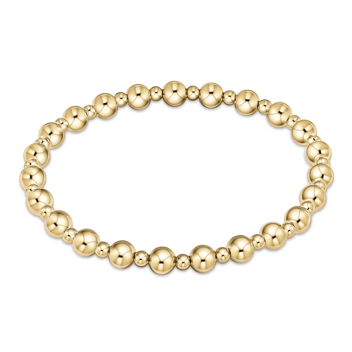 enewton: Classic Grateful Pattern 5mm Gold Bead Bracelet - B Social Boutique