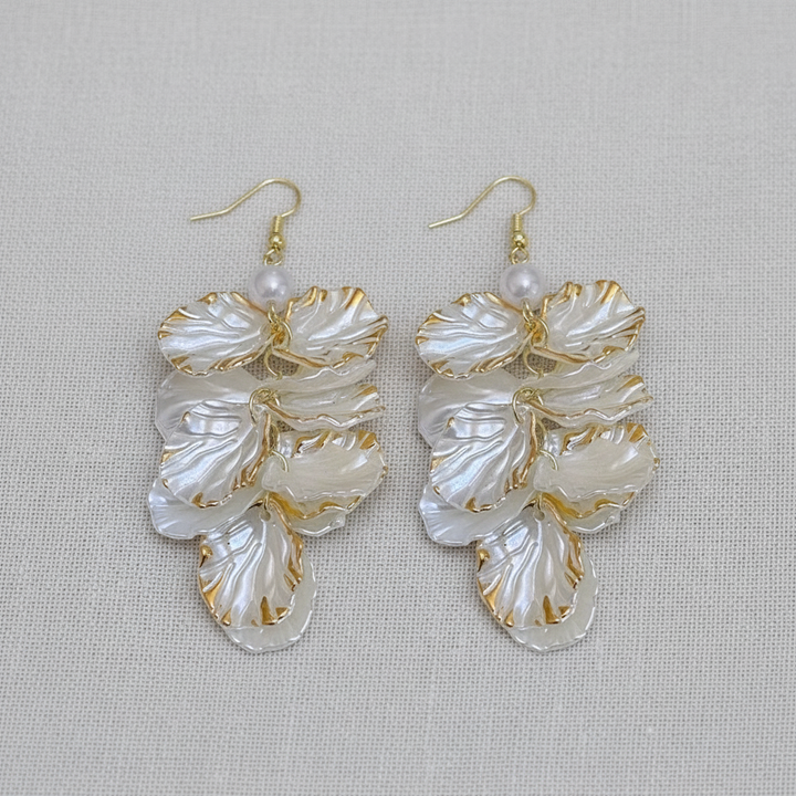 Shell Flower Long Tassel Earrings
