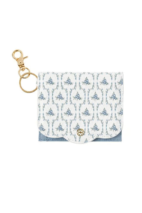 Scalloped ID Wallet - Floriette Field Ivory