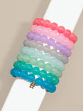 Glass Bead Stretch Bracelet: Light Pink