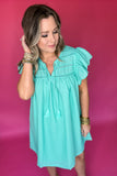 Check Me Out Scallop Dress - Aqua