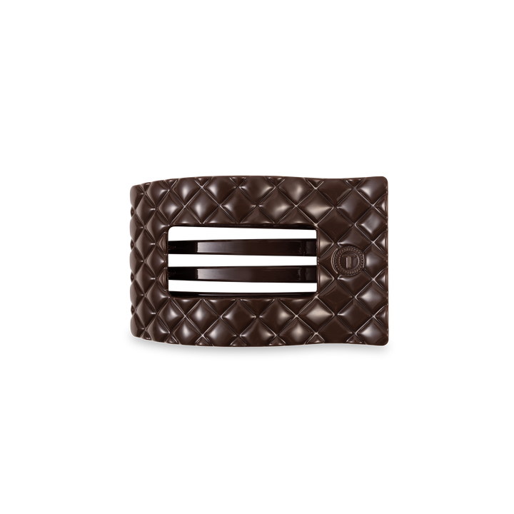 Flat Rectangle Hair Clip | Small | Truly Taupe Quilted