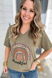 Leopard Thankful Tee - Green