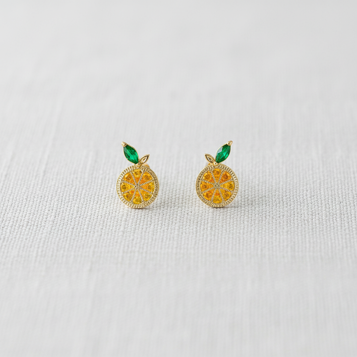 Colorful Zircon Fruit Stud Earrings