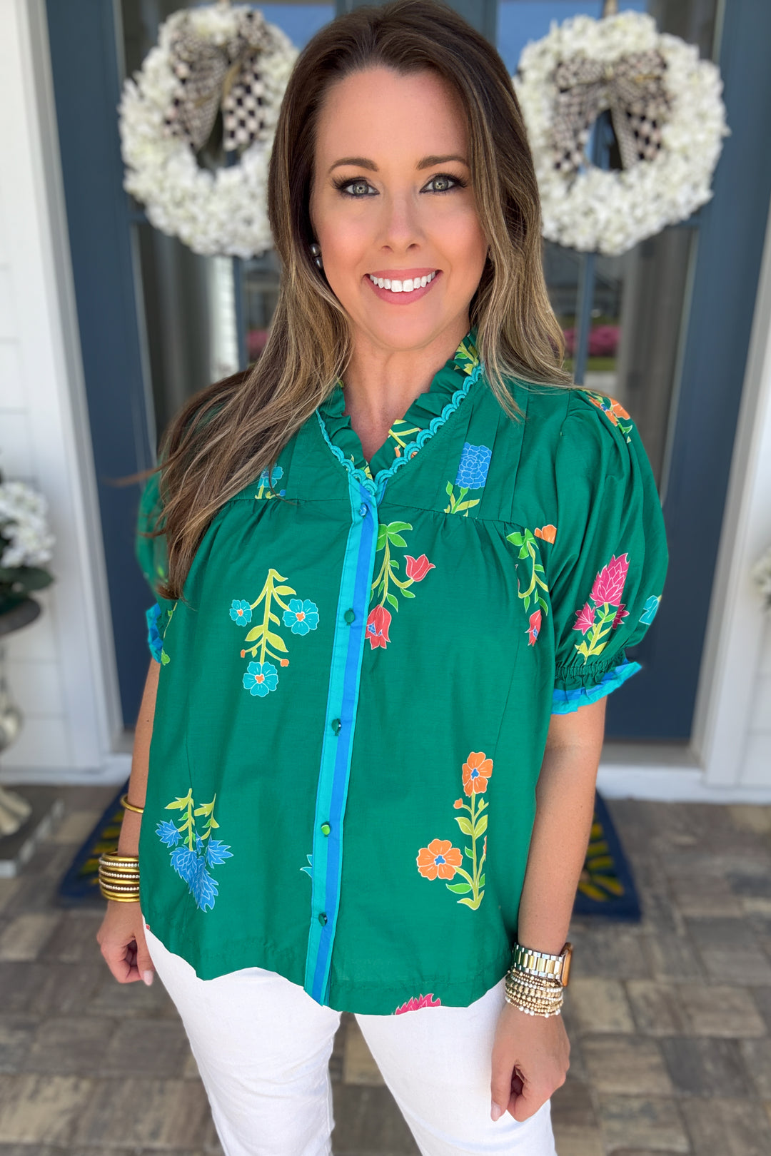 Jade Garden Pop Blouse