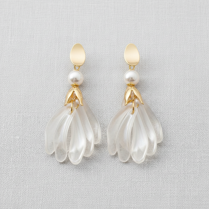 Vintage Pearl Tassel Silver Earrings