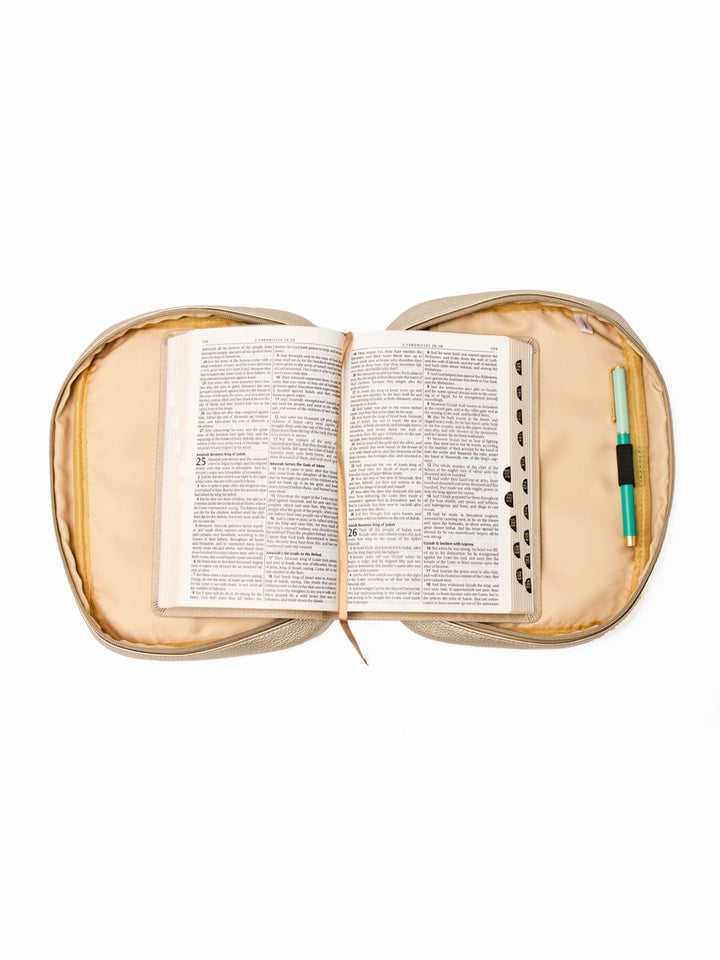 Mary Square: Bible Cover - Champagne