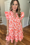 Abby Dress - Spring It On Coral