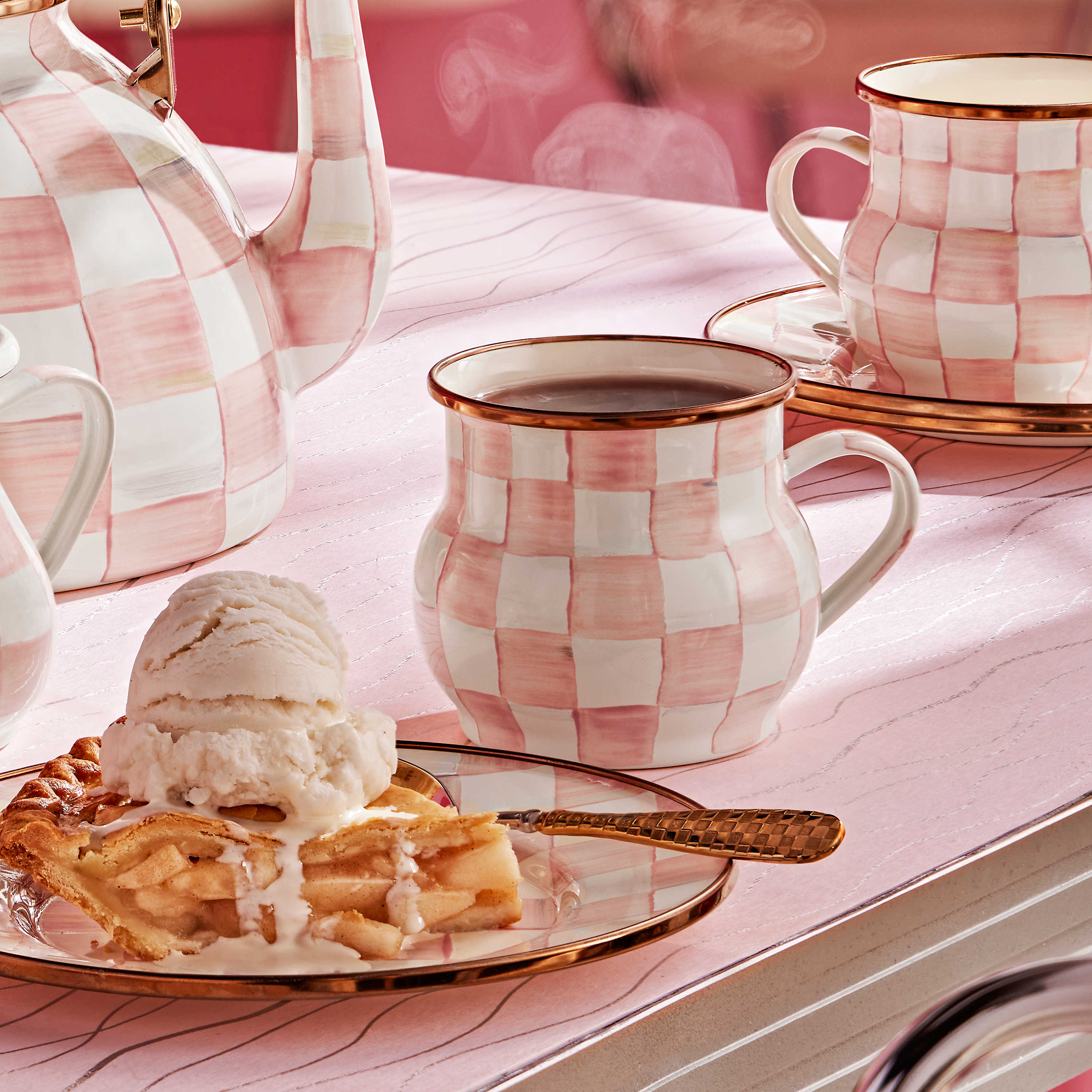 MacKenzie Childs Rosy Check Mug - Thumbnail 2