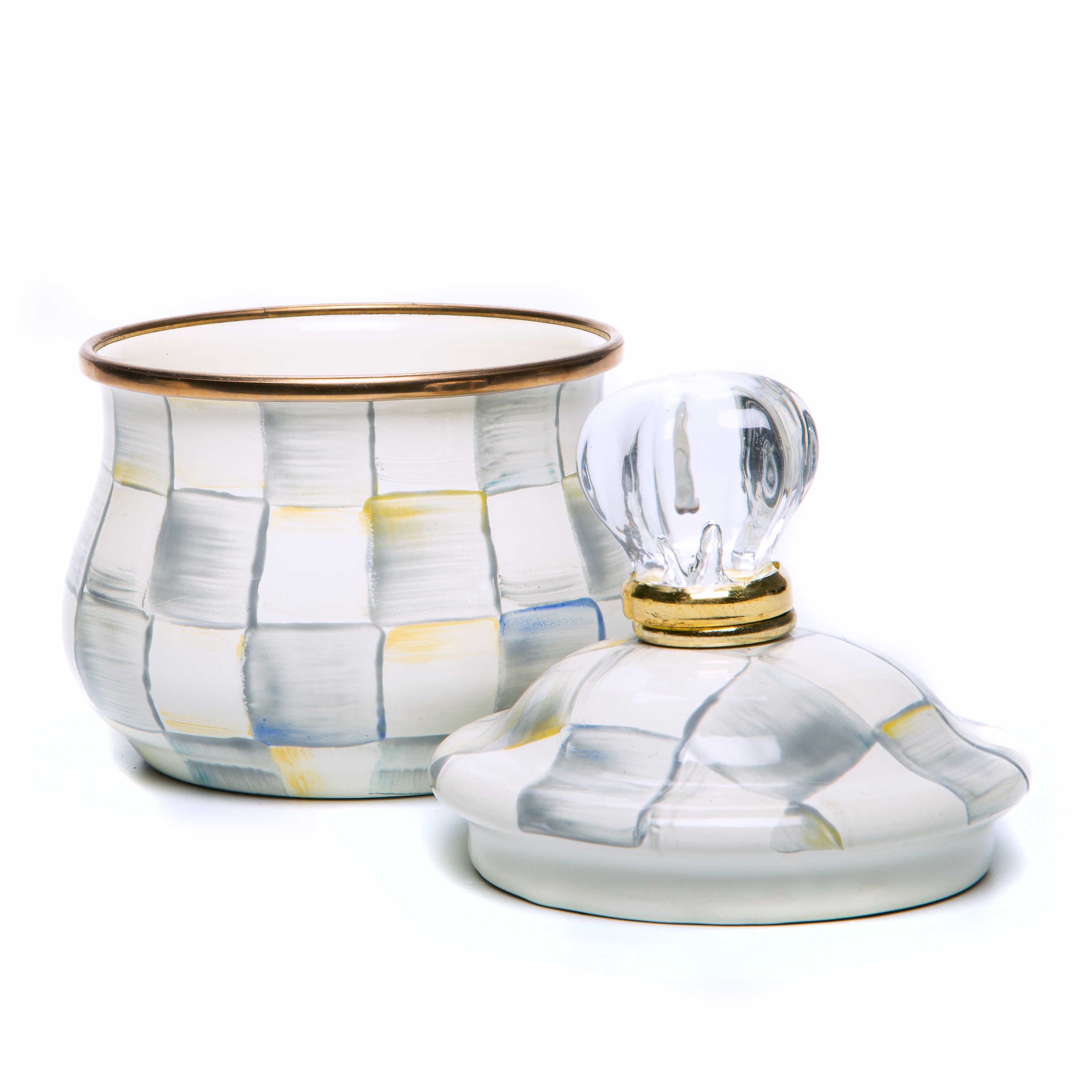 MacKenzie Childs: Sterling Check Lidded Sugar Bowl
