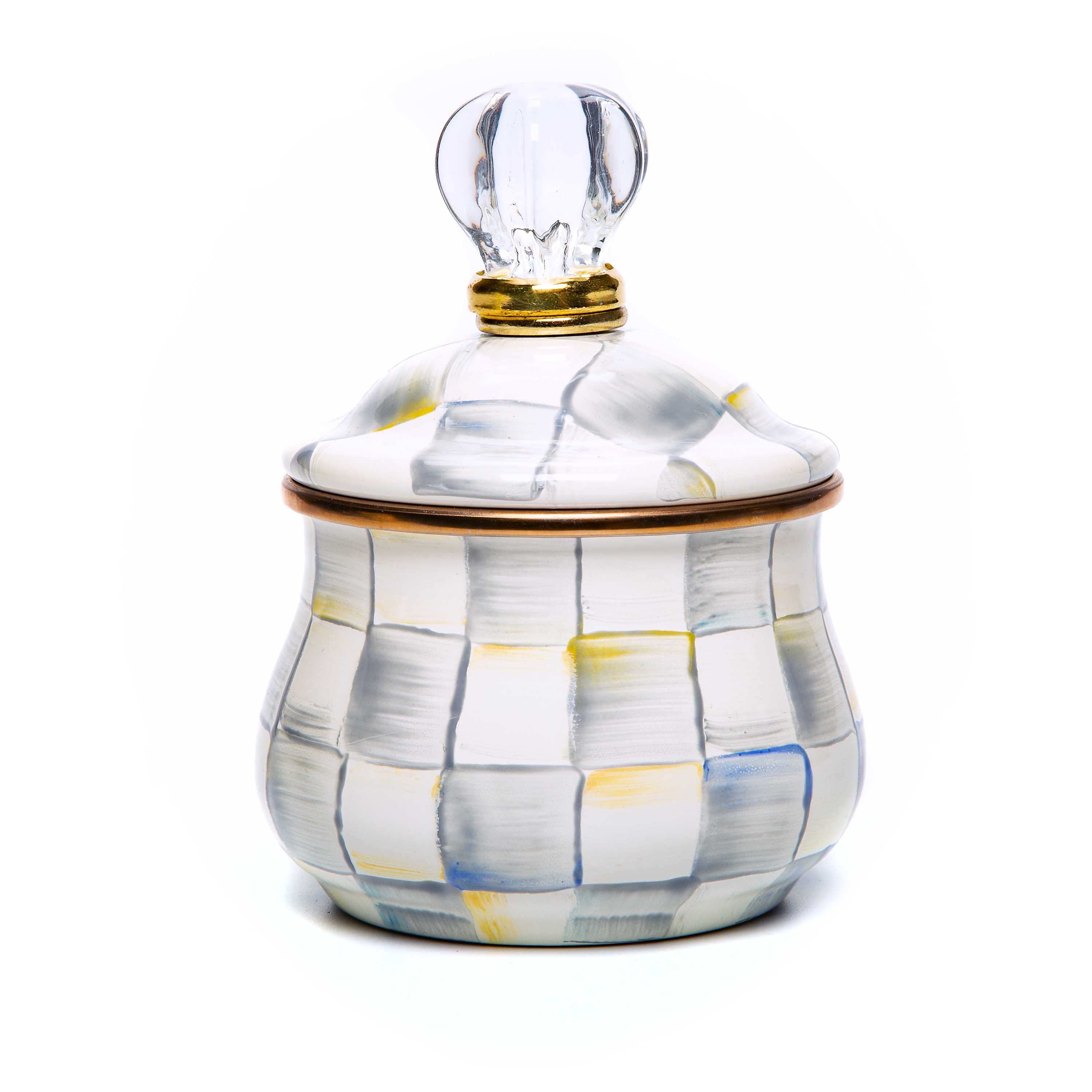 MacKenzie Childs: Sterling Check Lidded Sugar Bowl - Thumbnail 2