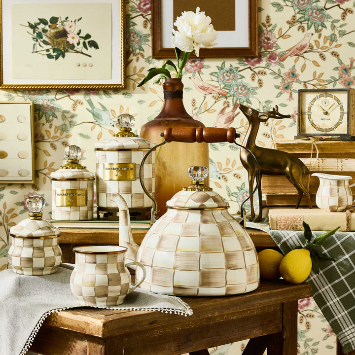 MacKenzie Childs: Mocha Check Large Canister - B Social Boutique