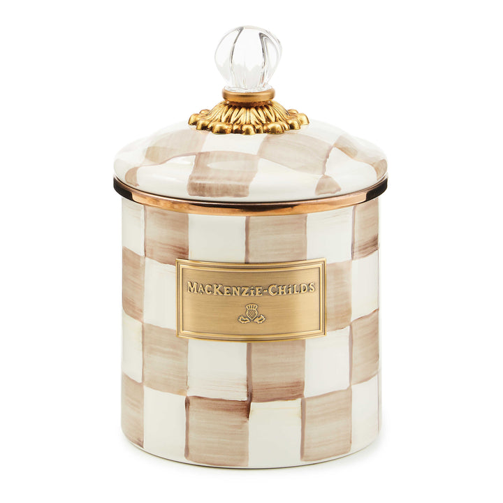 MacKenzie Childs: Mocha Check Small Canister - B Social Boutique