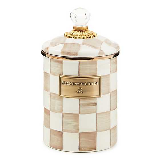 MacKenzie Childs: Mocha Check Medium Canister - B Social Boutique