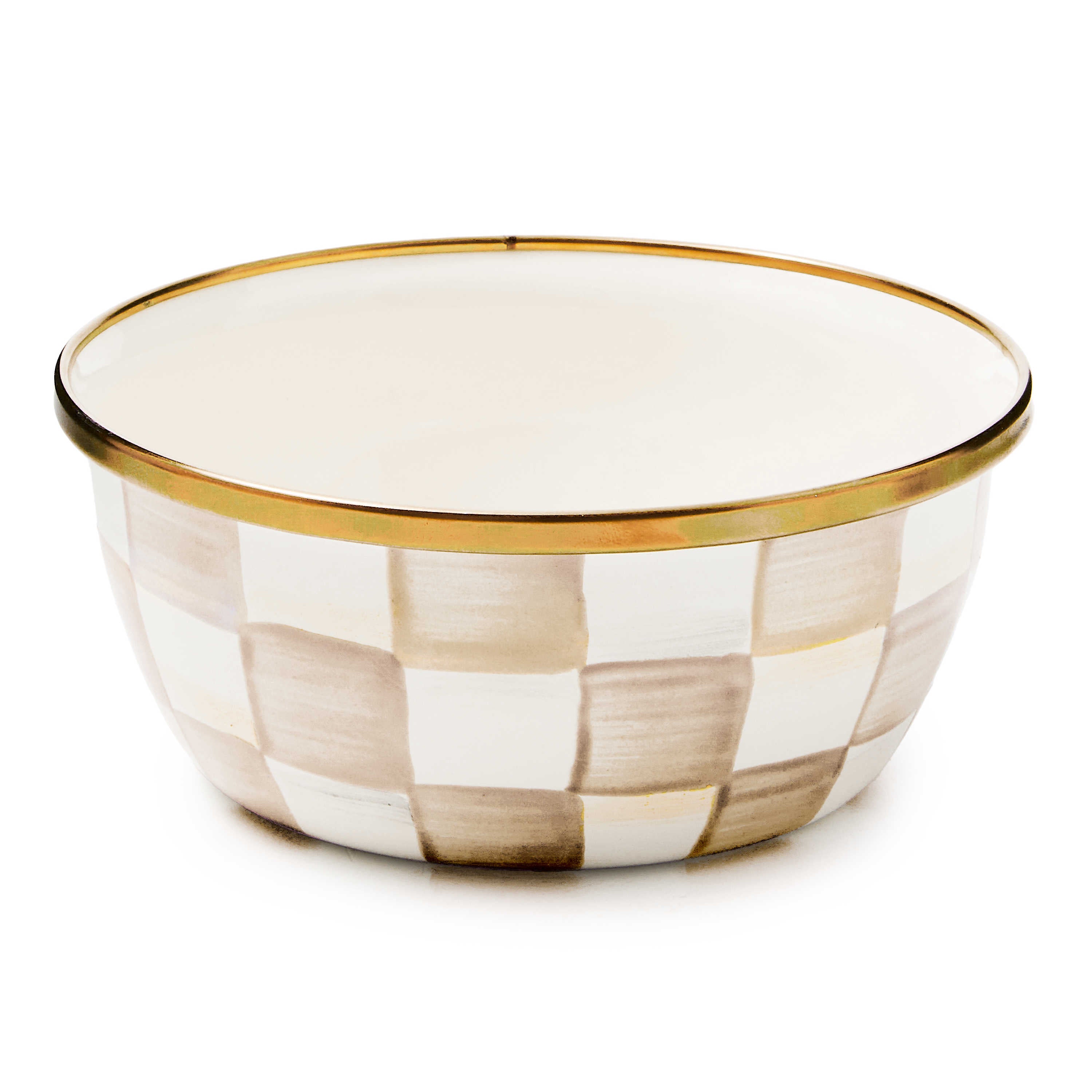 MacKenzie Childs Mocha Check Pinch Bowl