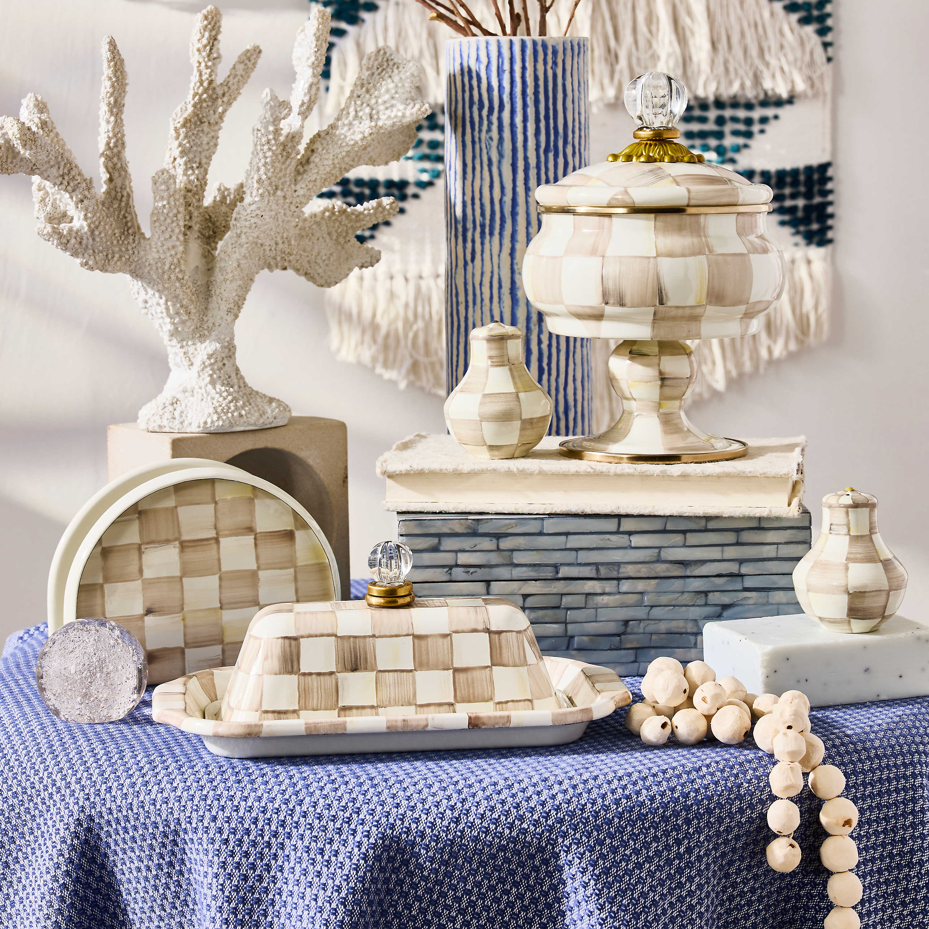 MacKenzie Childs: Mocha Check Napkin Holder - Thumbnail 5