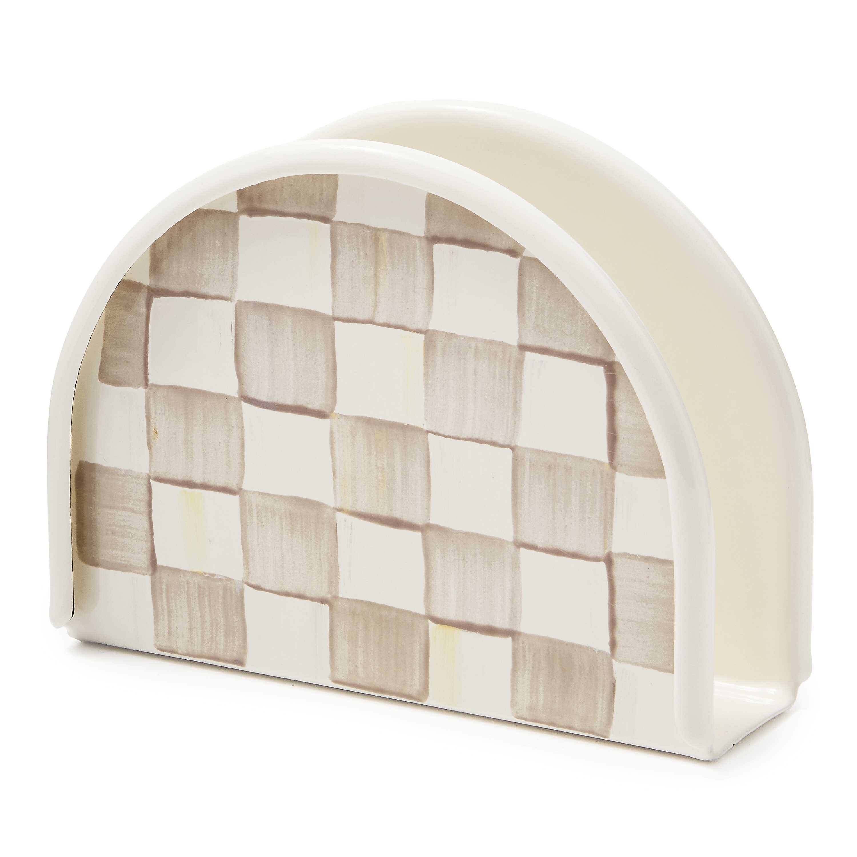 MacKenzie Childs: Mocha Check Napkin Holder - Thumbnail 2