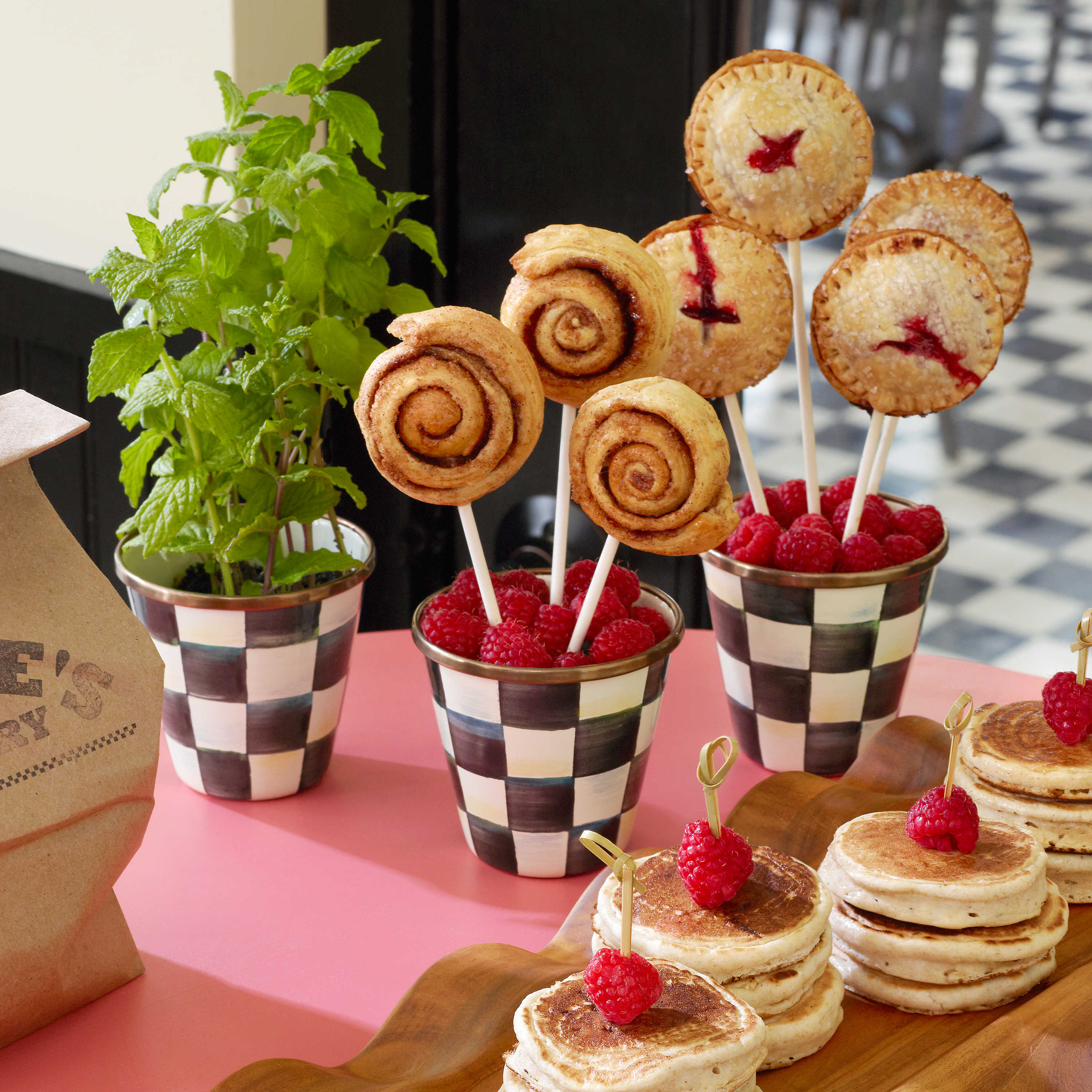 MacKenzie Childs Courtly Check Herb Pots - Thumbnail 2