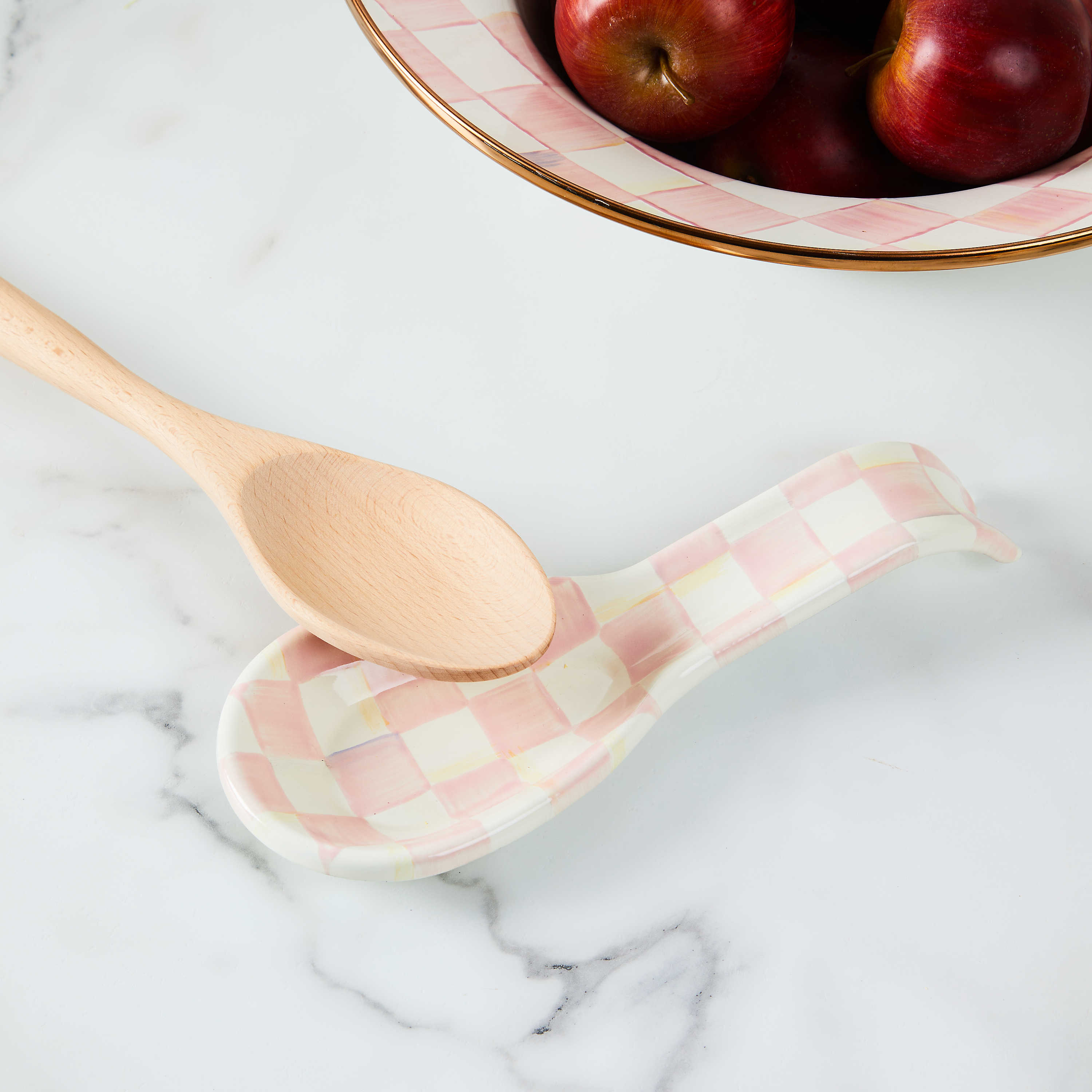 MacKenzie Childs: Rosy Check Spoon Rest - Thumbnail 2
