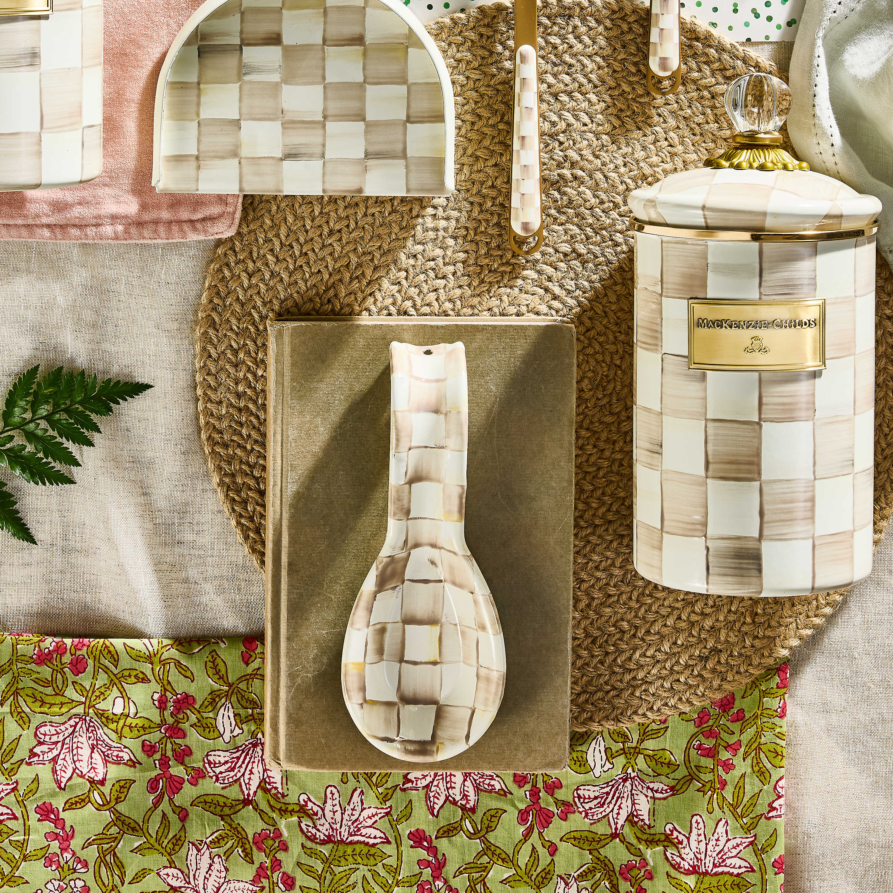 MacKenzie-Childs Rosy Check Spoon Rest - Thumbnail 2