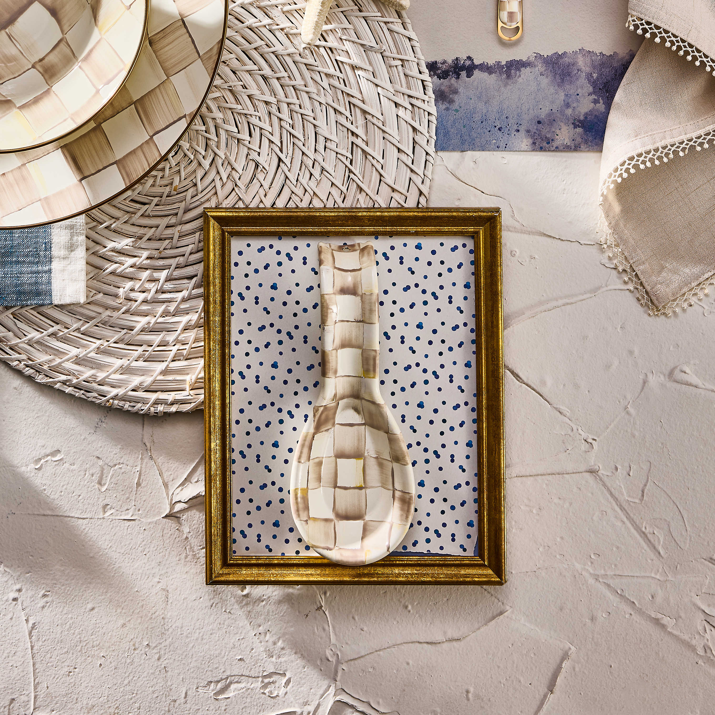 MacKenzie-Childs Rosy Check Spoon Rest - Thumbnail 4