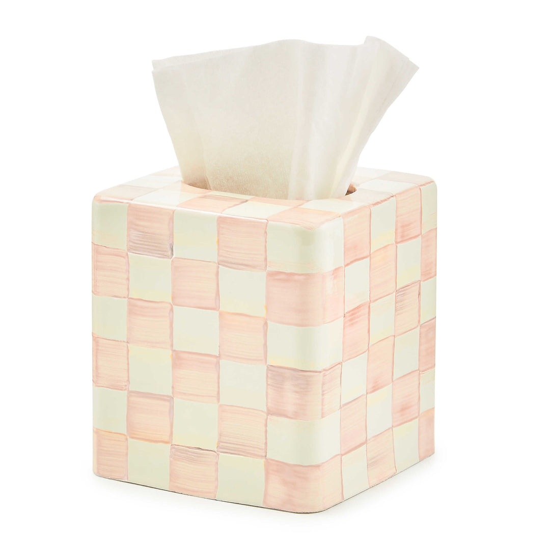 MacKenzie Childs: Rosy Check Boutique Tissue Box Cover