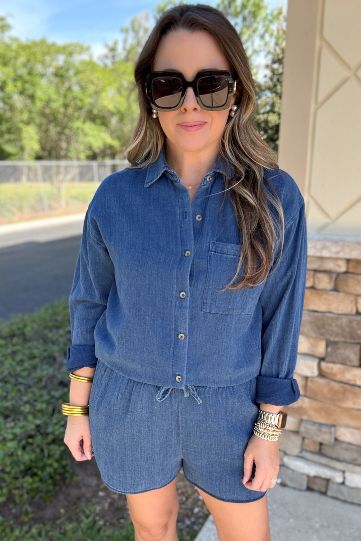 Z Supply: The Perfect Twill Button Up Twilight Blue