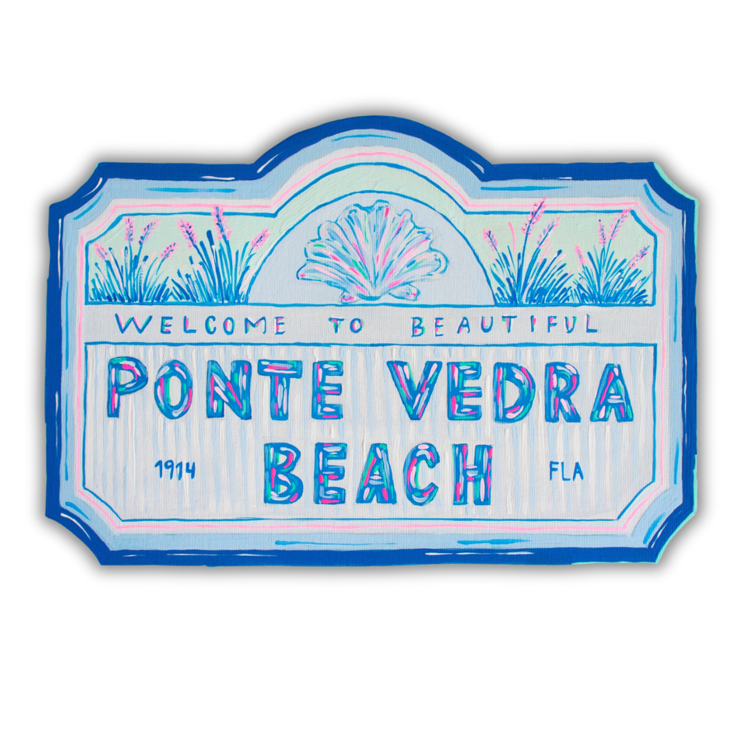 Ponte Vedra Beach Sticker: 3" × 2.5" / White