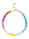 Multicolor Glass Bead Collar Necklace: PNK/MLT