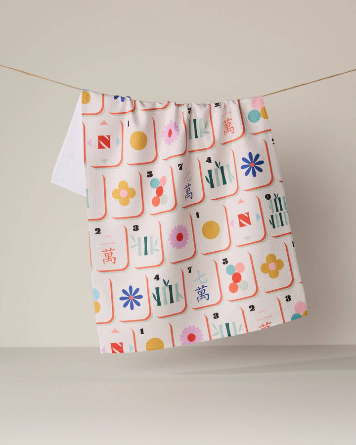Tile Toss Tea Towel - Mahjong