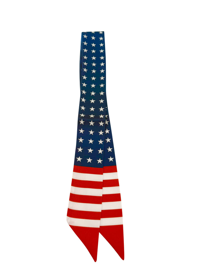 Knotted Flag Print Scarf Necklace