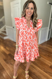 Abby Dress - Spring It On Coral