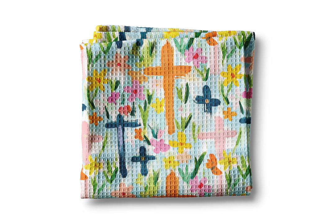 Cross Religious Kitchen Towel Waffle