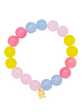 Multicolor Glass Bead Bracelet: PNK/MLT