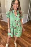 On the Green Floral Dress