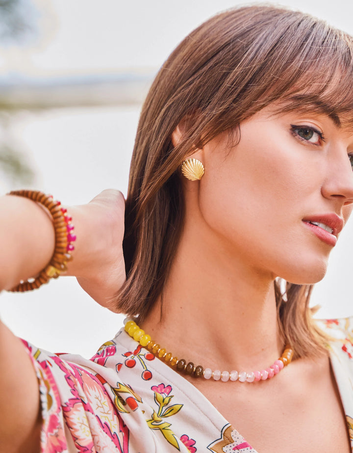 Spartina 449: Shello Stud Earrings Gold