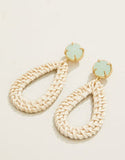 Spartina 449: Poolside Wicker Earrings - Seafoam/White