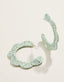 Spartina: Scalloped Straw Hoop Earrings - Soft Blue