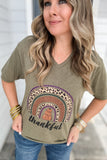 Leopard Thankful Tee - Green