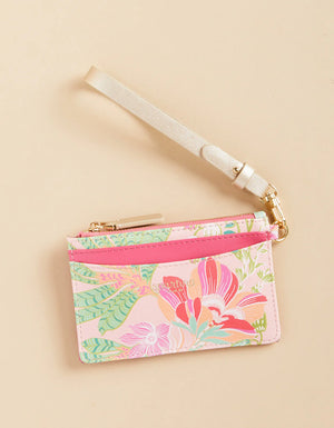 Spartina 449: Slim Card Coin Purse Flamingo Pineapple